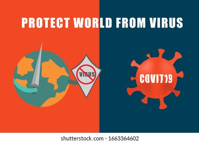 die Welt vor dem Hintergrund des Corona-Virus zu schützen, Gesundheitshintergrund, Covid-19-Virushintergrund.