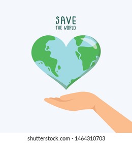 Protect the world, save the world concept.