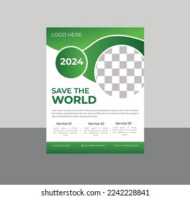 Protect the World Together Flyer Nature template