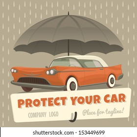 Protect your car. Vector illustration.