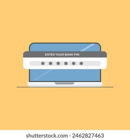 Speichern Ihre Daten-Pin-Bank im Web, Datenschutz, Vektorillustration. Für Web-Banner, Infografiken, mobile Website. Vorlage der Zielseite: Schützen Sie Ihre Daten vor digitalem Phishing und Betrug.