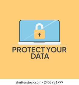 Proteja sus datos en Web, protección de datos, Ilustración vectorial.para Anuncio de Web, infografías, Sitio web móvil. Plantilla de página de destino.proteja sus datos contra el phishing digital y los delitos de estafa.
