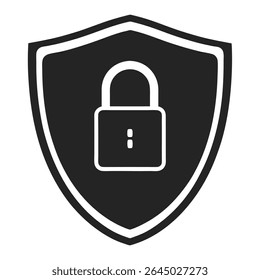 Proteja seus recursos digitais com esta ilustração vetorial plana e moderna, que apresenta um ícone de escudo de segurança. Perfeito para temas de segurança cibernética, proteção de dados e segurança da Internet.