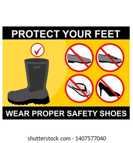 protect your feet, sign vector
