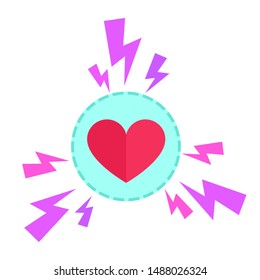 Protect your heart. Anti stress concept. Healthcare. Protective shell around the heart. Medical vector illustration, flat design, cartoon style. Isolated on white background.