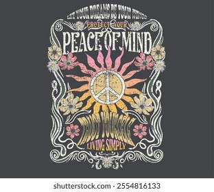 Protect your peace of mind. Let your dreams be your wings. Flower and sun artwork for t shirt print, poster, sticker, background and other uses. Spring flower. Self love club.