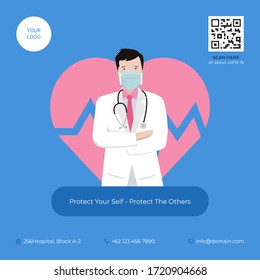 Protect Your Self, Protect The Others. Lets Fight Coronaviruses Together. Suitable for printing, brochure, and social media