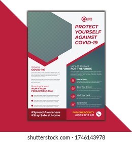 Protect Yourself AgainstCOVID-19, COVID-19 Awareness Flyer, Coronavirus Awareness, nCov 2019 Awareness Flyer, Awareness Flyer, Useful, graphic, informative banner/poster/campaign/ad design