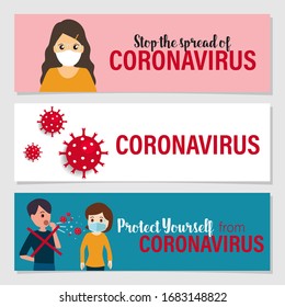 Protect yourself from the coronavirus. Coronavirus (COVID-19), Coronaviruses (CoV), A novel coronavirus (COVID-19). Vector illustration.  