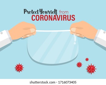 Protect yourself from the coronavirus. Coronavirus (COVID-19), Coronaviruses (CoV), A novel coronavirus (COVID-19). Vector illustration. 