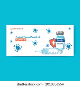 Protect yourself from covid-19 Social media cover desing Full Vector