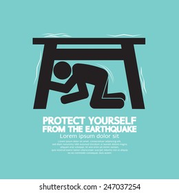 Protect Yourself From The Earthquake Vector Illustration