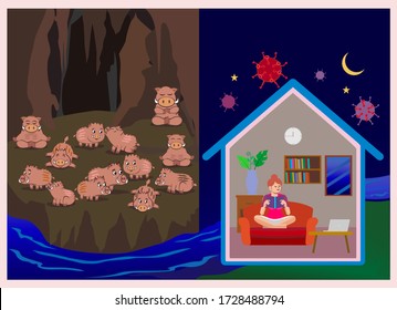 protect yourself stay at home better than outside.