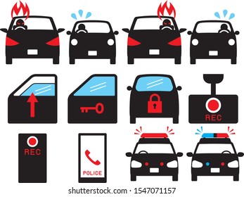 Protect yourself from threatening driving.left hand drive and right  hand drive.Vector material