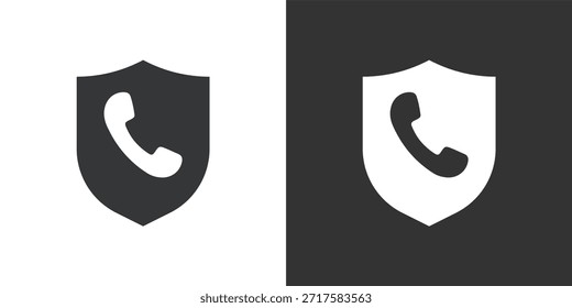 Icono de llamada protegida. Icono de la serie de glifos sólidos