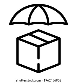Icono de caja de carga protegida. Esquema Icono de vector de caja de carga protegida para diseño web aislado en fondo blanco