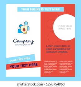 Protected chat Company Brochure Template. Vector Busienss Template