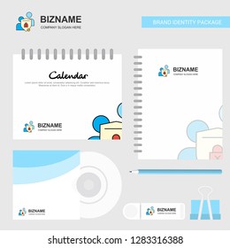 Protected chat Logo, Calendar Template, CD Cover, Diary and USB Brand Stationary Package Design Vector Template