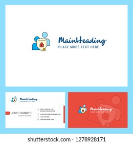 Protected chat Logo design with Tagline & Front and Back Busienss Card Template. Vector Creative Design