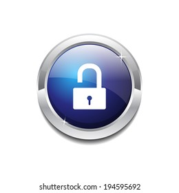 Protected Circular Blue Vector Web Button Icon