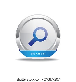 Protected Circular Blue Vector Web Button Icon