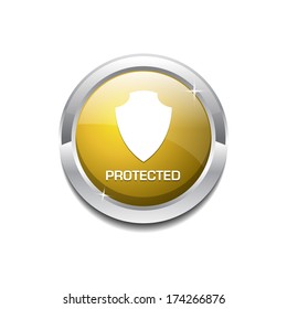 Protected Circular Round Vector Icon Button