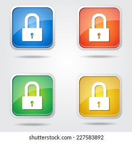 Protected Colorful Vector Icon Design
