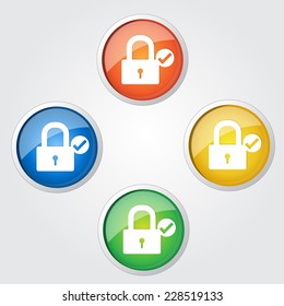 Protected Colorful Vector Icon Design