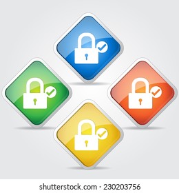 Protected Colorful Vector Icon Design