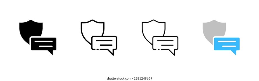 Protected communication. Different styles, color, protected correspondence. Vector.