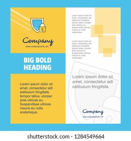 Protected Company Brochure Title Page Design. Company profile, annual report, presentations, leaflet Vector Background