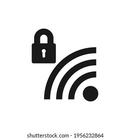 Conexión protegida. Icono de red segura aislado en fondo blanco. Ilustración del vector