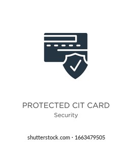 Protected credit card icon vector. Trendy flat protected credit card icon from security collection isolated on white background. Vector illustration can be used for web and mobile graphic design, 