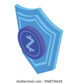 Protected crypto icon. Isometric of Protected crypto vector icon for web design isolated on white background