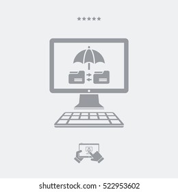 Protected data transfer - Vector web icon