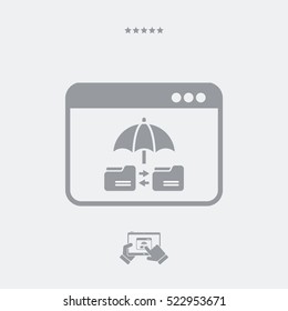 Protected data transfer - Vector web icon