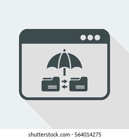 Protected data transfer - Vector web icon