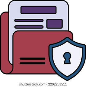 Protected Directory or Folder Concept, Locked Files Vector Icon Design, Cloud Processing Symbol, Computing Services Sign, Web Services and Data Center stock illustration