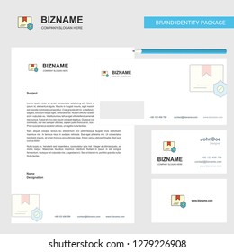 Protected document Business Letterhead, Envelope and visiting Card Design vector template