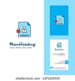 Protected document Creative Logo and business card. vertical Design Vector