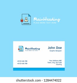 Protected document logo Design with business card template. Elegant corporate identity. - Vector