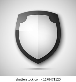 Protected double guard shield concept. Safety badge color icon. Privacy colorful banner shield . Security bright label. Defense tag. Presentation shining sticker shape. defense safeguard shield sign
