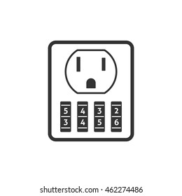 Protected electric outlet icon in single grey color.
