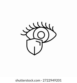 Vector de signo de icono de escudo ocular protegido