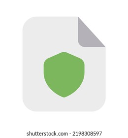 Protected Files Icon with Flat Style