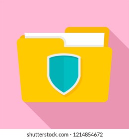 Protected folder icon. Flat illustration of protected folder vector icon for web design