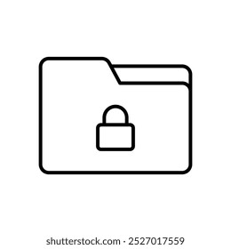 Protected folder with padlock sign on transparent background