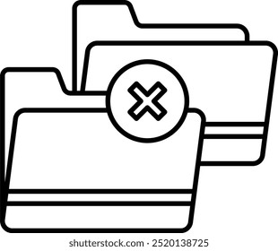 Protected Folder Vector Line Icon Design