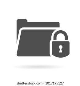Protected folder vector pictogram illustration isolated on white background