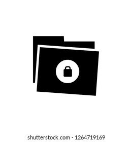 Protected folder vector pictogram illustration isolated on white background, Folder icon and security sign